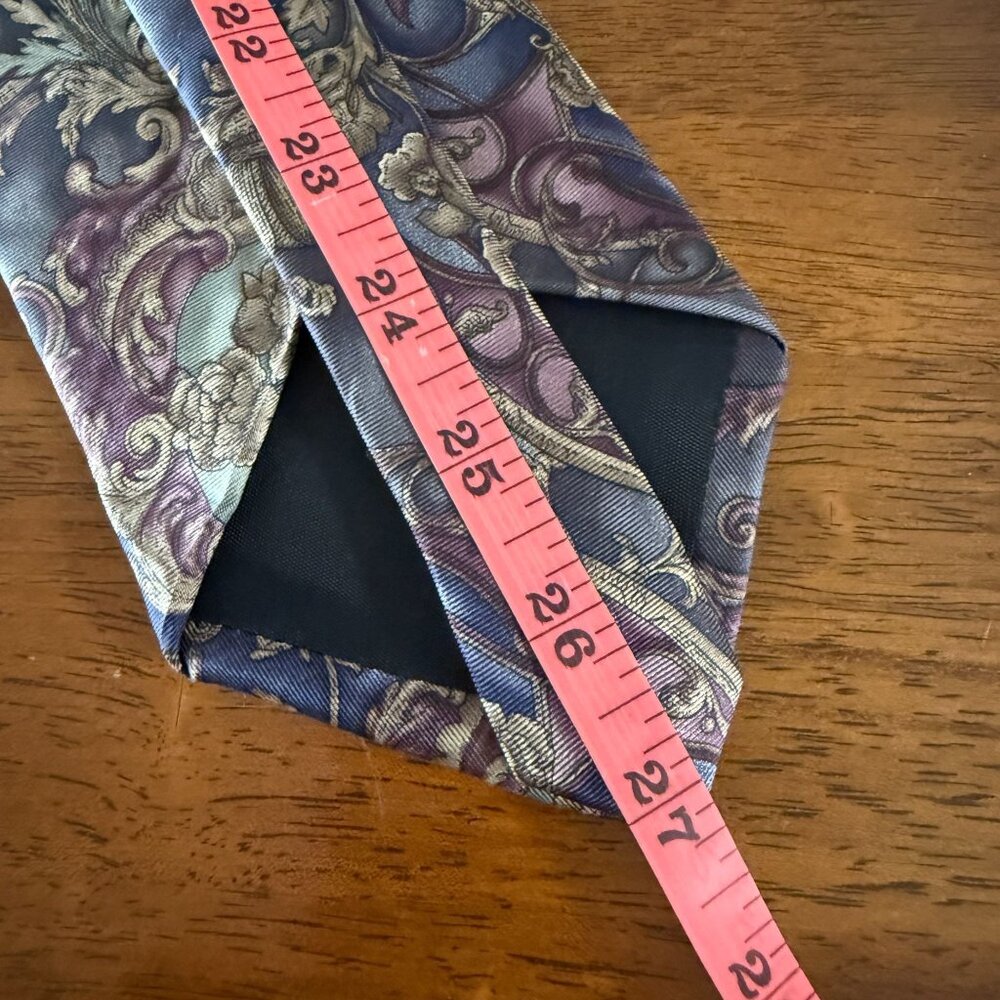 Lot Of 2 Vintage Etienne Aigner All Silk Neckties Floral Geometric Patterns USA - Picture 8 of 15
